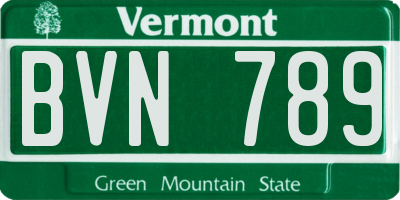 VT license plate BVN789