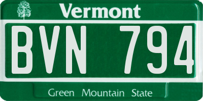 VT license plate BVN794