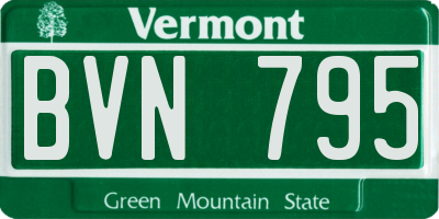 VT license plate BVN795