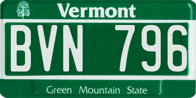 VT license plate BVN796