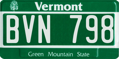 VT license plate BVN798