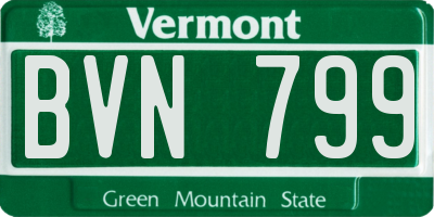 VT license plate BVN799