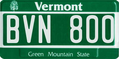 VT license plate BVN800