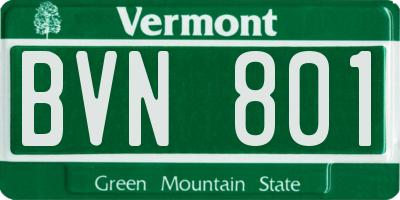 VT license plate BVN801