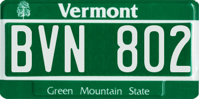 VT license plate BVN802