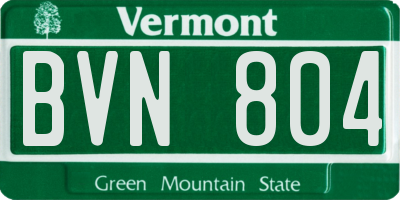 VT license plate BVN804