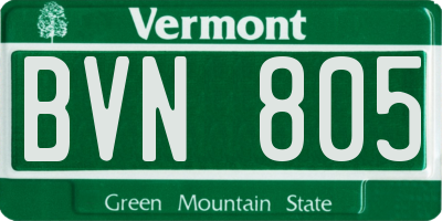 VT license plate BVN805
