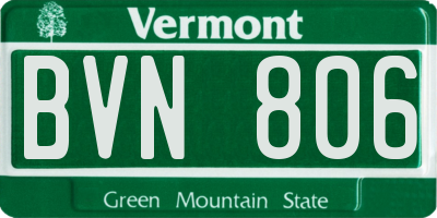 VT license plate BVN806