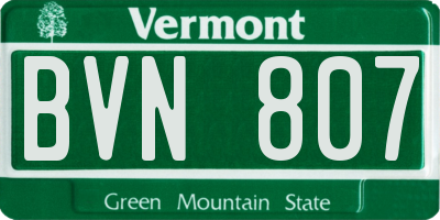 VT license plate BVN807
