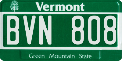 VT license plate BVN808