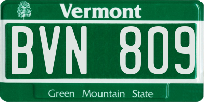 VT license plate BVN809