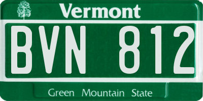 VT license plate BVN812