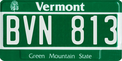 VT license plate BVN813