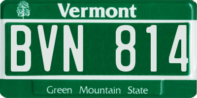 VT license plate BVN814