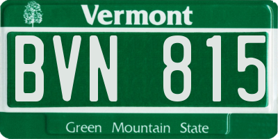 VT license plate BVN815
