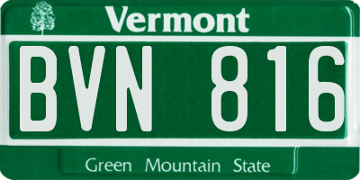 VT license plate BVN816