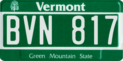 VT license plate BVN817