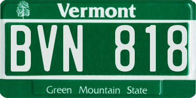 VT license plate BVN818
