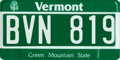 VT license plate BVN819