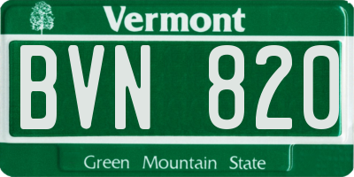 VT license plate BVN820