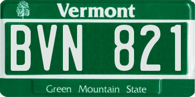 VT license plate BVN821