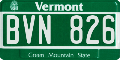 VT license plate BVN826