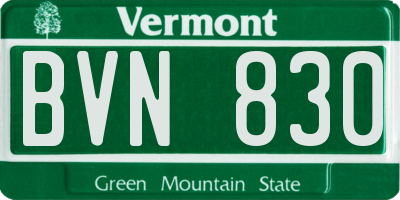 VT license plate BVN830