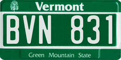 VT license plate BVN831