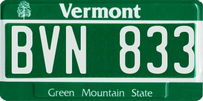 VT license plate BVN833