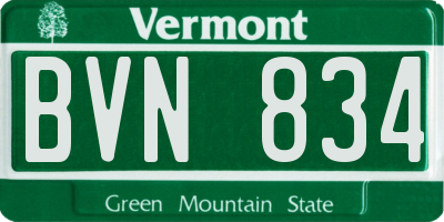 VT license plate BVN834