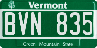 VT license plate BVN835