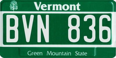 VT license plate BVN836