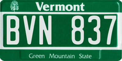 VT license plate BVN837