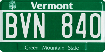 VT license plate BVN840