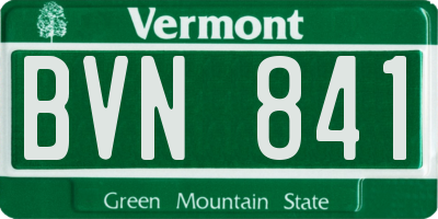 VT license plate BVN841