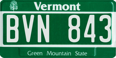 VT license plate BVN843