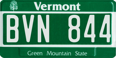 VT license plate BVN844