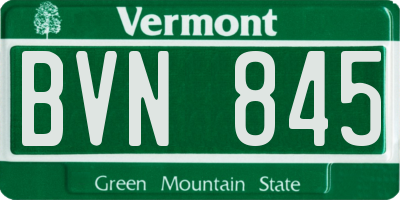 VT license plate BVN845