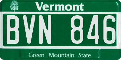 VT license plate BVN846