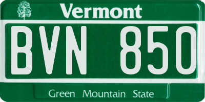 VT license plate BVN850