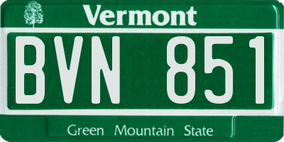 VT license plate BVN851