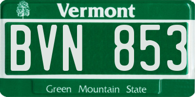 VT license plate BVN853