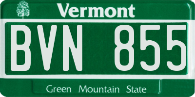 VT license plate BVN855