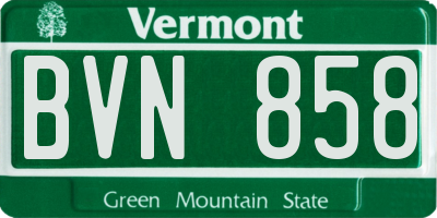 VT license plate BVN858