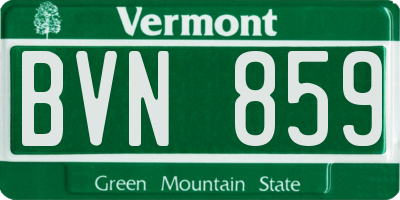 VT license plate BVN859
