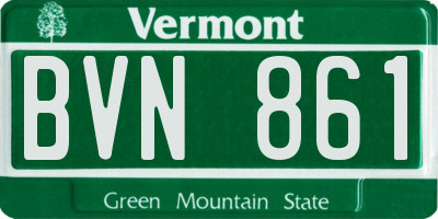 VT license plate BVN861