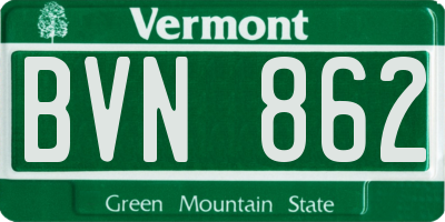 VT license plate BVN862