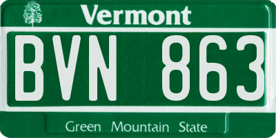VT license plate BVN863