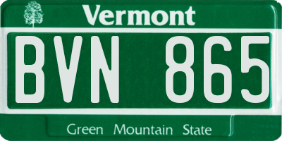 VT license plate BVN865