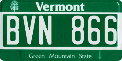 VT license plate BVN866
